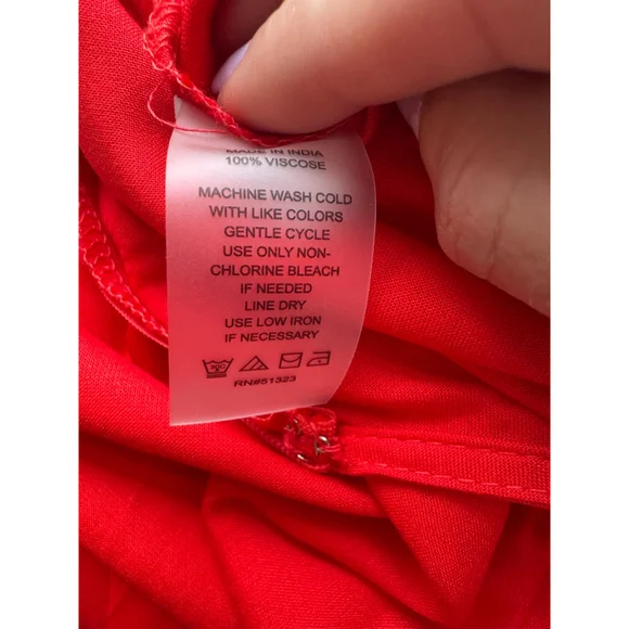 Vince Camuto NWT | Red V-Neck Tie-Shoulder Asymmetric Jumpsuit | Size S - Picture 12 of 12